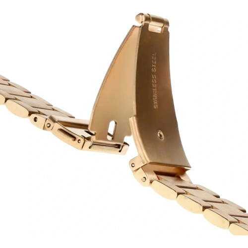 Pasek ze stali nierdzewnej Bizon Strap Watch Aura do Samsung Galaxy Watch FE/7/6/6 Classic/5/5 Pro/4/4 Classic różowozłoty