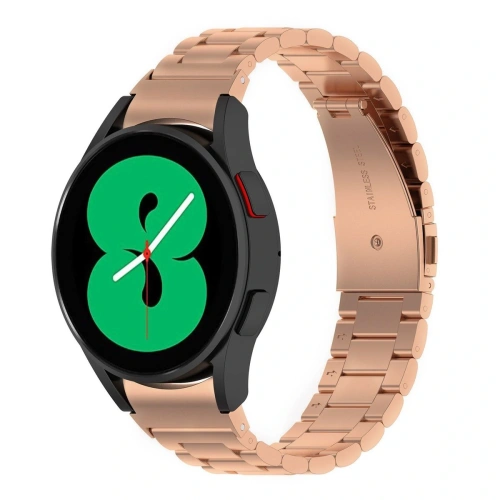 Pasek ze stali nierdzewnej Bizon Strap Watch Aura do Samsung Galaxy Watch FE/7/6/6 Classic/5/5 Pro/4/4 Classic różowozłoty