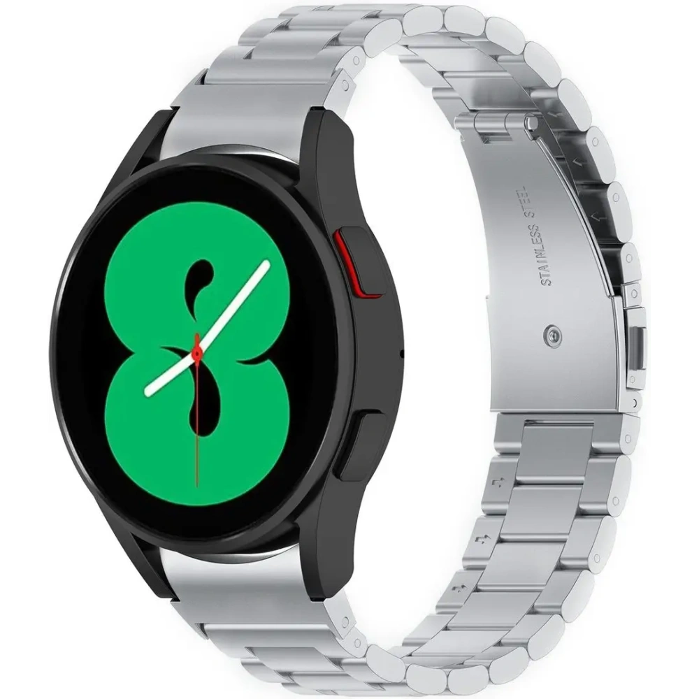 Hurtownia GSM - Pás z nerezové oceli Bizon Strap Watch Aura do Samsung Galaxy Watch FE/7/6/6 Classic/5/5 Pro/4/4 Classic stříbrný - BIZ6016 - {ean13} - Hurt