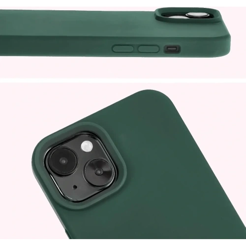 Silikonowe etui Bizon Soft Case do Apple iPhone 15 Plus ciemnozielone