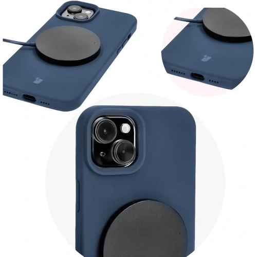 Silikonowe etui Bizon Soft Case do Apple iPhone 15 Plus ciemnoniebieskie