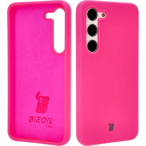 Silikonowe etui Bizon Soft Case do Samsung Galaxy S23 neonowo-różowe