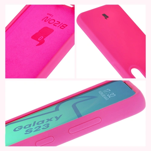 Silikonowe etui Bizon Soft Case do Samsung Galaxy S23 neonowo-różowe