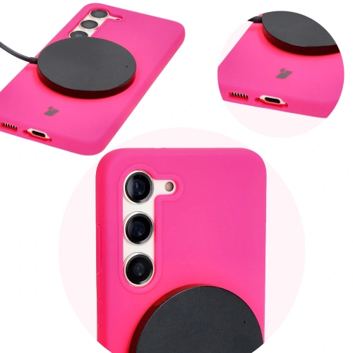 Silikonowe etui Bizon Soft Case do Samsung Galaxy S23 neonowo-różowe