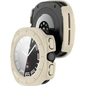 Hurtownia GSM - Etui se sklem na hodinky Bizon Case+Glass Watch pro Samsung Galaxy Watch Ultra 47 mm béžové - BIZ6036 - {ean13} - Hurt