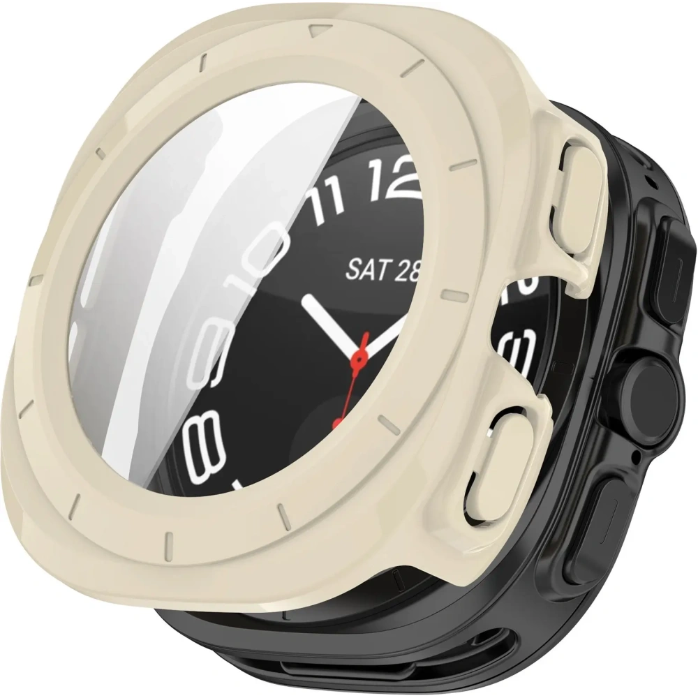 Wholesale Bizon Case+Glass Watch Samsung Galaxy Watch Ultra 47 mm beige - BIZ6036 - {ean13} - Hurt
