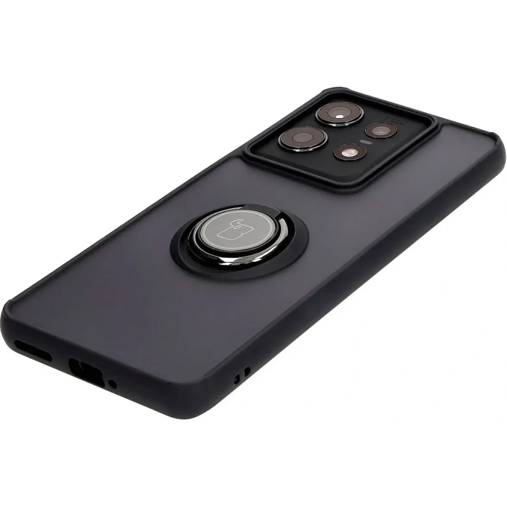 Hurtownia GSM - Etui s úchopem na prst Bizon Case Hybrid Ring pro Motorola Edge 50 Pro kouřové s černým rámem - BIZ6038 - {ean13} - Hurt