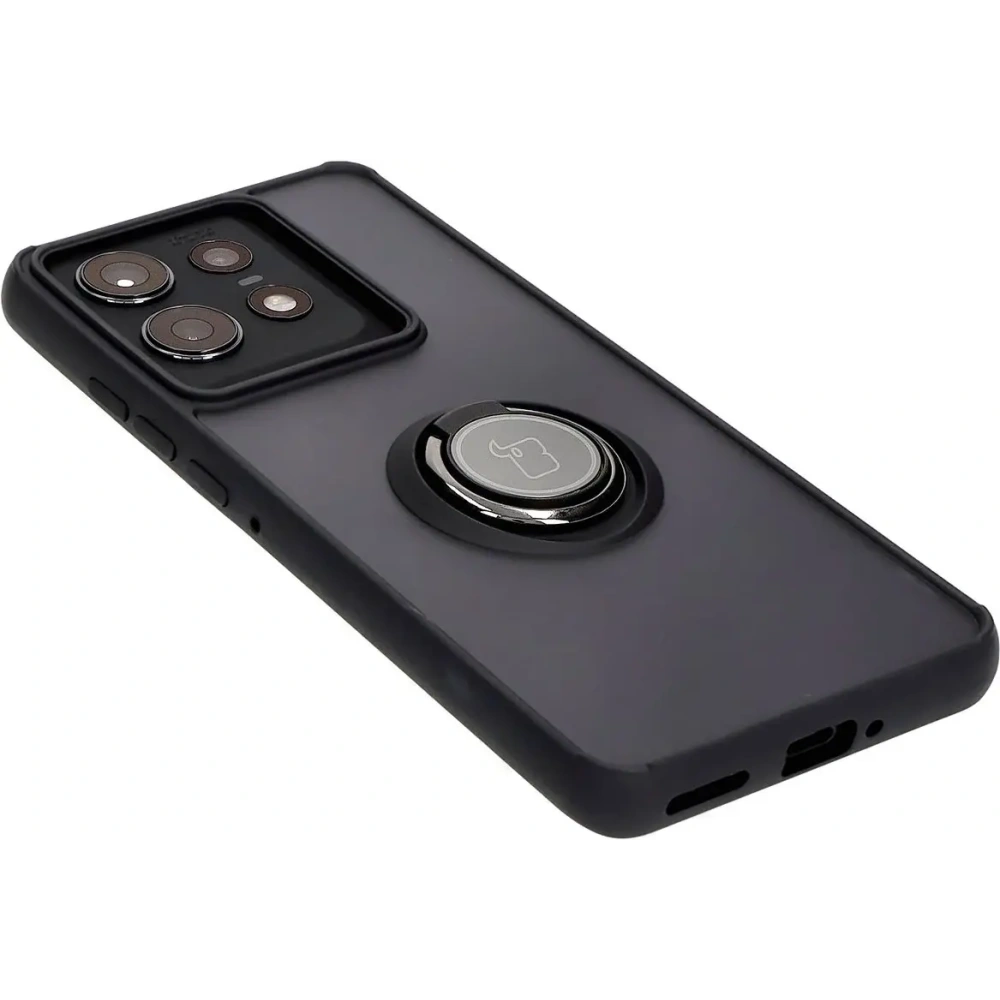 Hurtownia GSM - Etui s úchopem na prst Bizon Case Hybrid Ring pro Motorola Edge 50 Pro kouřové s černým rámem - BIZ6038 - {ean13} - Hurt