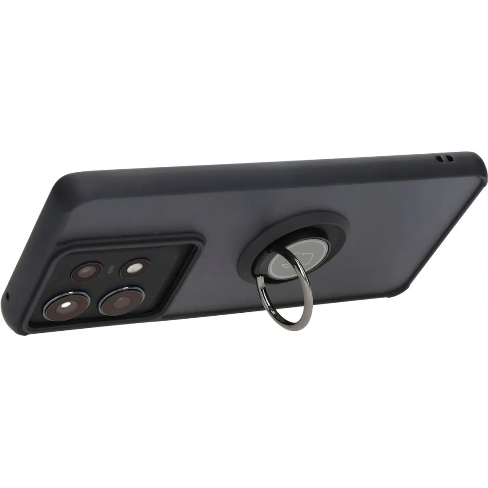 Hurtownia GSM - Etui s úchopem na prst Bizon Case Hybrid Ring pro Motorola Edge 50 Pro kouřové s černým rámem - BIZ6038 - {ean13} - Hurt