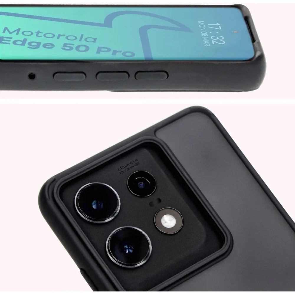Hurtownia GSM - Bizon Case Hybrid Gyűrű Motorola Edge 50 Pro füstös színben, fekete kerettel - BIZ6038 - {ean13} - Hurt