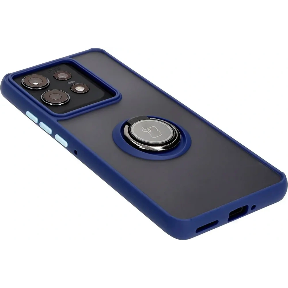 Hurtownia GSM - Etui z uchwytem na palec Bizon Case Hybrid Ring do Motorola Edge 50 Pro przydymione z granatową ramką - BIZ5832 - {ean13} - Hurt