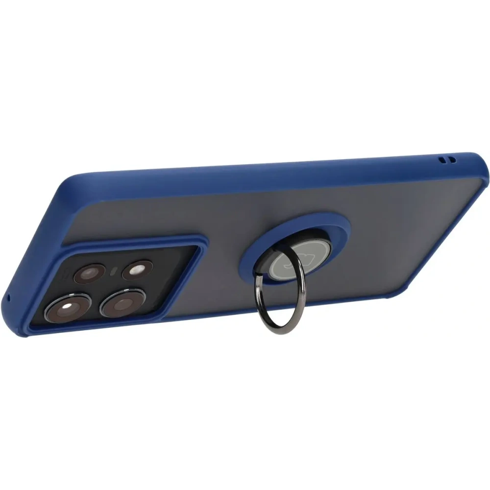 Hurtownia GSM - Etui s úchopem na prst Bizon Case Hybrid Ring pro Motorola Edge 50 Pro kouřové s modrým rámečkem - BIZ5832 - {ean13} - Hurt