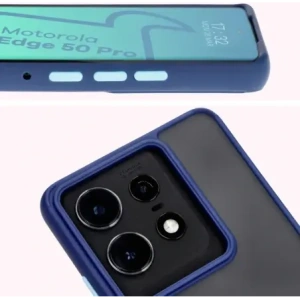 Hurtownia GSM - Etui z uchwytem na palec Bizon Case Hybrid Ring do Motorola Edge 50 Pro przydymione z granatową ramką - BIZ5832 - {ean13} - Hurt