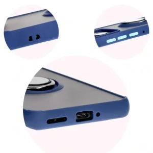 Hurtownia GSM - Caz Bizon Hybrid Ring Motorola Edge 50 Pro fumuriu cu un cadru albastru marin - BIZ5832 - {ean13} - Hurt