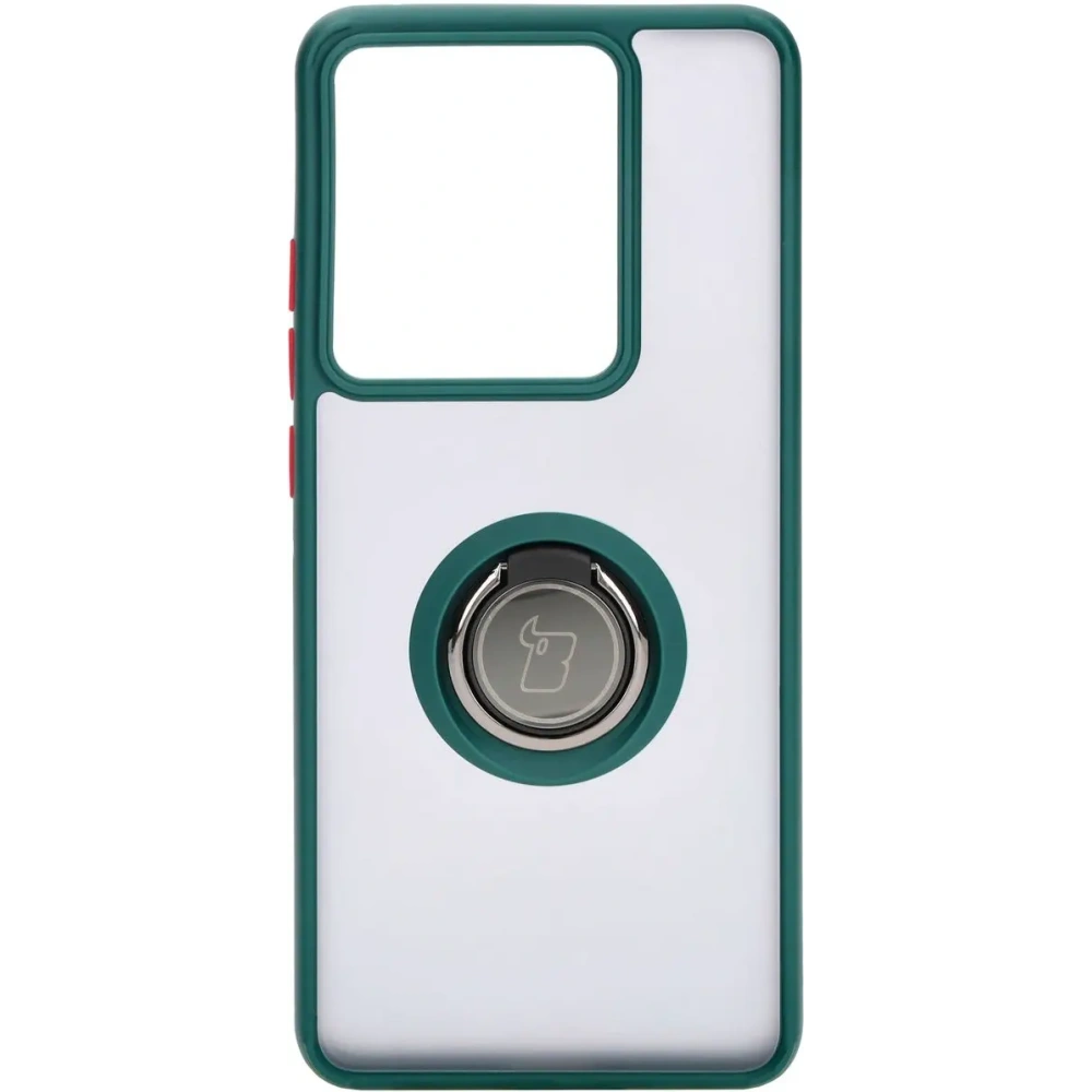 Hurtownia GSM - Etui z uchwytem na palec Bizon Case Hybrid Ring do Motorola Edge 50 Pro przydymione z ciemnozieloną ramką - BIZ5833 - {ean13} - Hurt