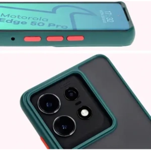 Hurtownia GSM - Bizon Case Hybrid Ring Motorola Edge 50 Pro rauchig mit einem dunkelgrünen Rahmen - BIZ5833 - {ean13} - Hurt
