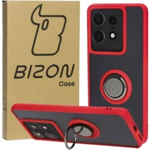 Hurtownia GSM - Caz Bizon Hybrid Ring Motorola Edge 50 Pro fumuriu cu un cadru roșu - BIZ5834 - {ean13} - Hurt