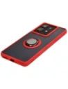 Hurtownia GSM - Etui z uchwytem na palec Bizon Case Hybrid Ring do Motorola Edge 50 Pro przydymione z czerwoną ramką - BIZ5834 - {ean13} - Hurt
