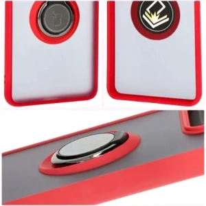 Hurtownia GSM - Caz Bizon Hybrid Ring Motorola Edge 50 Pro fumuriu cu un cadru roșu - BIZ5834 - {ean13} - Hurt