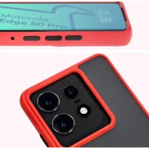 Hurtownia GSM - Etui z uchwytem na palec Bizon Case Hybrid Ring do Motorola Edge 50 Pro przydymione z czerwoną ramką - BIZ5834 - {ean13} - Hurt