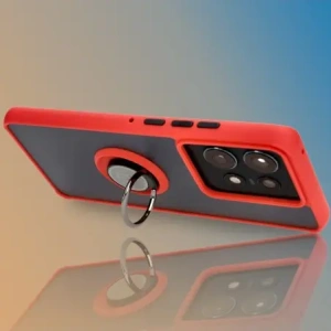 Hurtownia GSM - Caz Bizon Hybrid Ring Motorola Edge 50 Pro fumuriu cu un cadru roșu - BIZ5834 - {ean13} - Hurt