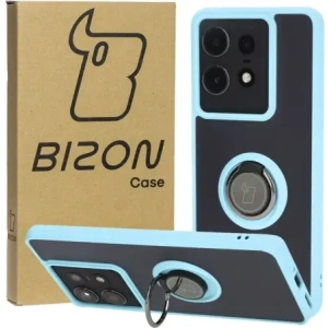 Hurtownia GSM - Caz Bizon Hybrid Ring Motorola Edge 50 Pro fumuriu cu un cadru bleu deschis - BIZ6042 - {ean13} - Hurt