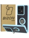 Bizon Case Hybrid Ring Motorola Edge 50 Pro rauchig mit einem hellblauen Rahmen