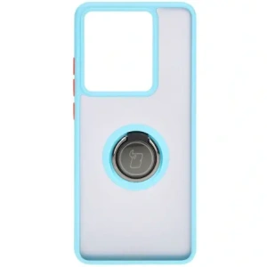 Hurtownia GSM - Caz Bizon Hybrid Ring Motorola Edge 50 Pro fumuriu cu un cadru bleu deschis - BIZ6042 - {ean13} - Hurt