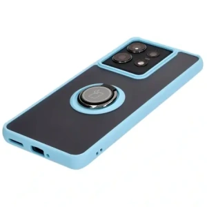 Hurtownia GSM - Caz Bizon Hybrid Ring Motorola Edge 50 Pro fumuriu cu un cadru bleu deschis - BIZ6042 - {ean13} - Hurt