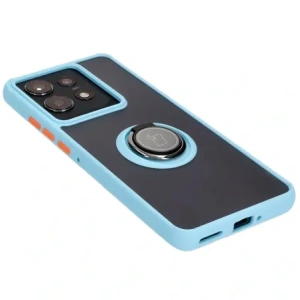Hurtownia GSM - Caz Bizon Hybrid Ring Motorola Edge 50 Pro fumuriu cu un cadru bleu deschis - BIZ6042 - {ean13} - Hurt