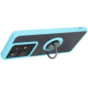 Hurtownia GSM - Caz Bizon Hybrid Ring Motorola Edge 50 Pro fumuriu cu un cadru bleu deschis - BIZ6042 - {ean13} - Hurt
