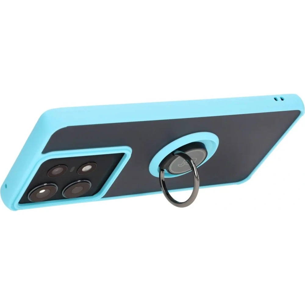 Hurtownia GSM - Bizon Case Hybrid Gyűrű Motorola Edge 50 Pro füstös színben, világoskék kerettel - BIZ6042 - {ean13} - Hurt