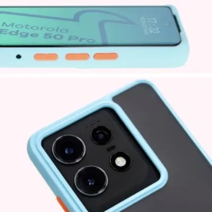Hurtownia GSM - Etui z uchwytem na palec Bizon Case Hybrid Ring do Motorola Edge 50 Pro przydymione z jasnoniebieską ramką - BIZ6042 - {ean13} - Hurt