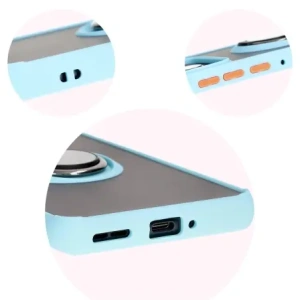 Hurtownia GSM - Caz Bizon Hybrid Ring Motorola Edge 50 Pro fumuriu cu un cadru bleu deschis - BIZ6042 - {ean13} - Hurt