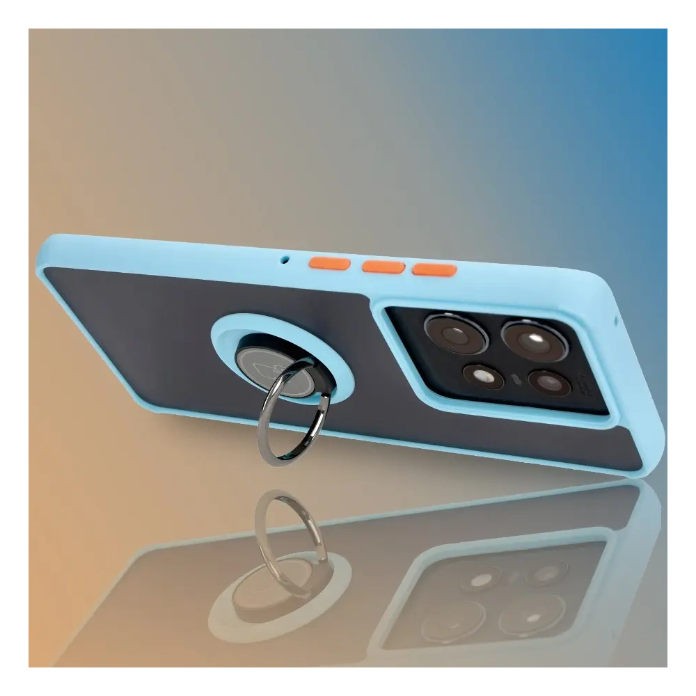Wholesale Bizon Case Hybrid Ring Motorola Edge 50 Pro smoky with a light blue frame - BIZ6042 - {ean13} - Hurt