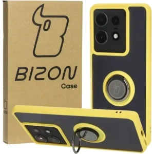 Hurtownia GSM - Caz Bizon Hybrid Ring Motorola Edge 50 Pro fumuriu cu un cadru galben - BIZ5839 - {ean13} - Hurt