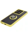 Hurtownia GSM - Etui z uchwytem na palec Bizon Case Hybrid Ring do Motorola Edge 50 Pro przydymione z żółtą ramką - BIZ5839 - {ean13} - Hurt