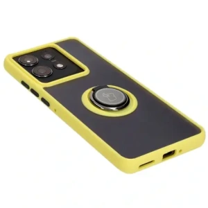 Hurtownia GSM - Caz Bizon Hybrid Ring Motorola Edge 50 Pro fumuriu cu un cadru galben - BIZ5839 - {ean13} - Hurt