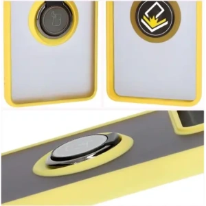 Hurtownia GSM - Caz Bizon Hybrid Ring Motorola Edge 50 Pro fumuriu cu un cadru galben - BIZ5839 - {ean13} - Hurt