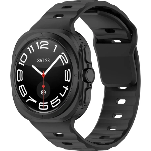 Silikonowy pasek Bizon Strap Watch Silicone do Samsung Galaxy Watch Ultra 47 mm czarny