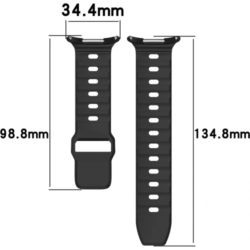 Silikonowy pasek Bizon Strap Watch Silicone do Samsung Galaxy Watch Ultra 47 mm czarny