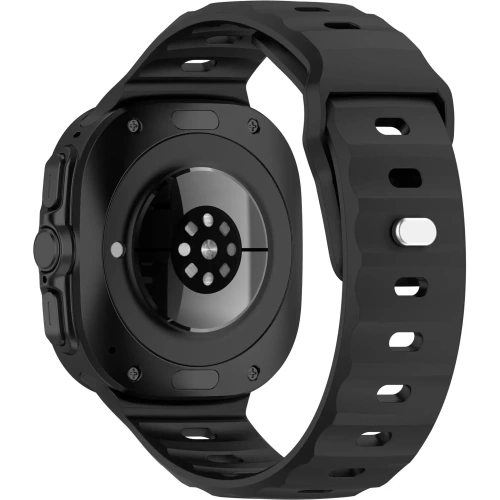 Silikonowy pasek Bizon Strap Watch Silicone do Samsung Galaxy Watch Ultra 47 mm czarny