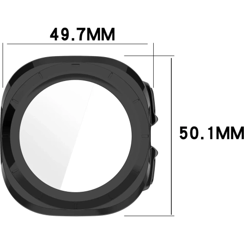 Etui ze szkłem do zegarka Bizon Case+Glass Watch do Samsung Galaxy Watch Ultra 47 mm czarne