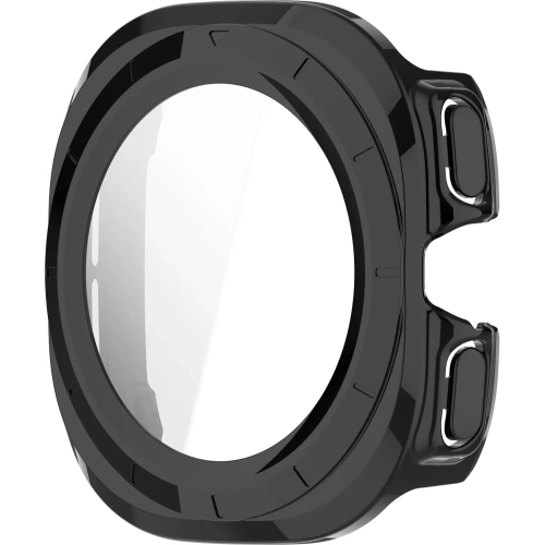 Etui ze szkłem do zegarka Bizon Case+Glass Watch do Samsung Galaxy Watch Ultra 47 mm czarne