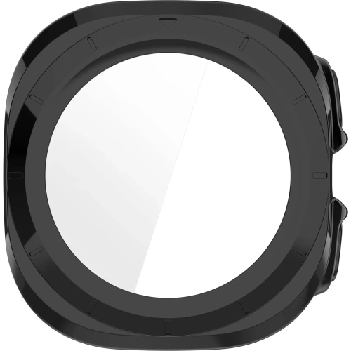 Etui ze szkłem do zegarka Bizon Case+Glass Watch do Samsung Galaxy Watch Ultra 47 mm czarne
