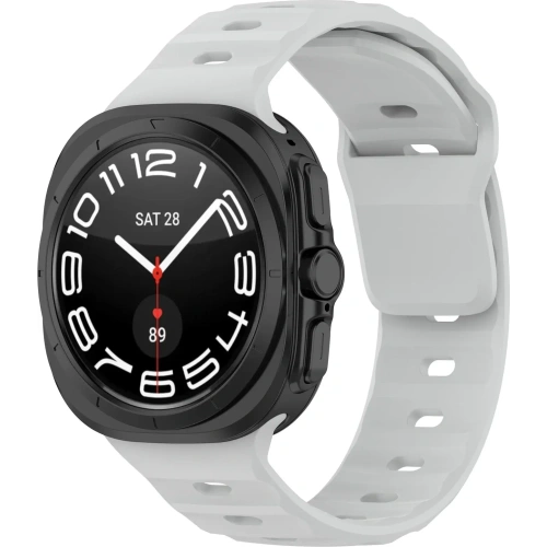 Silikonowy pasek Bizon Strap Watch Silicone do Samsung Galaxy Watch Ultra 47 mm jasnoszary