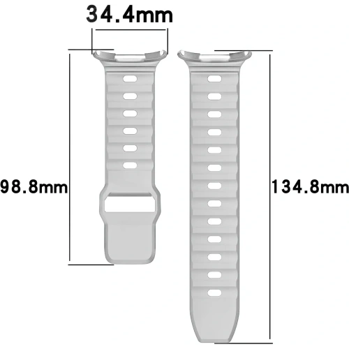 Silikonowy pasek Bizon Strap Watch Silicone do Samsung Galaxy Watch Ultra 47 mm jasnoszary