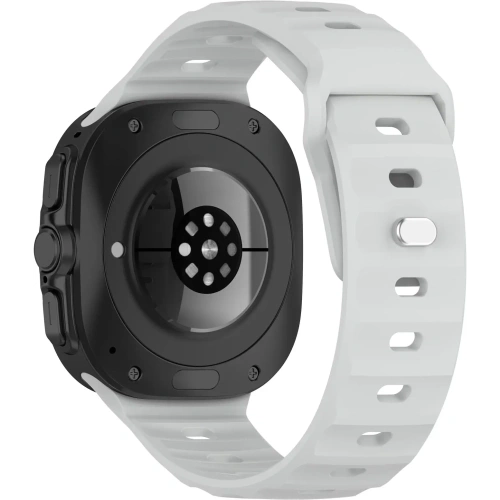 Silikonowy pasek Bizon Strap Watch Silicone do Samsung Galaxy Watch Ultra 47 mm jasnoszary