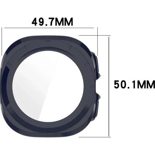 Etui ze szkłem do zegarka Bizon Case+Glass Watch do Samsung Galaxy Watch Ultra 47 mm niebieskie