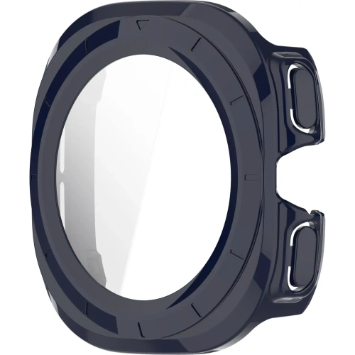 Etui ze szkłem do zegarka Bizon Case+Glass Watch do Samsung Galaxy Watch Ultra 47 mm niebieskie